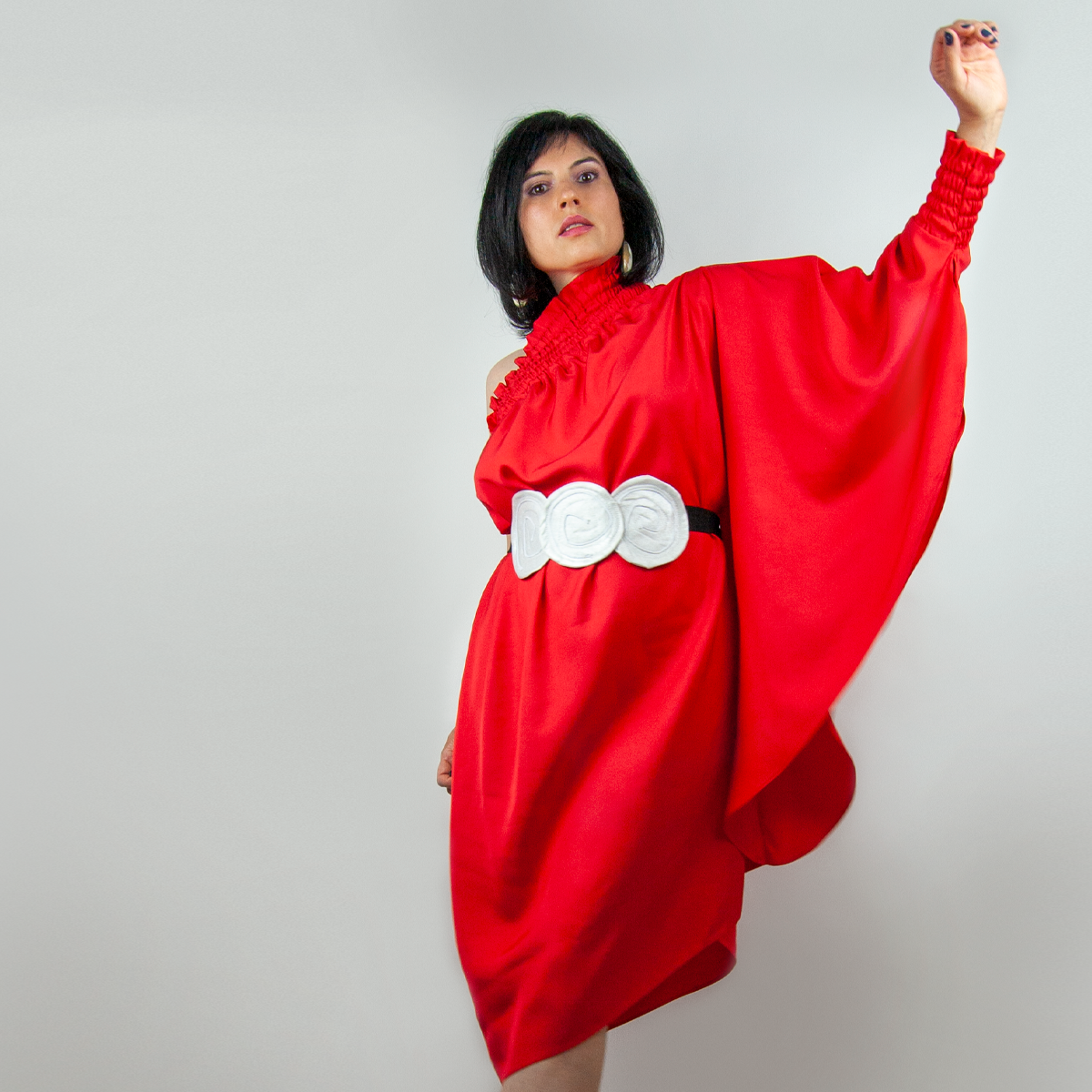 One shoulder Red dress // One Size