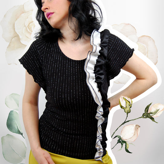 RuffleBlack Top