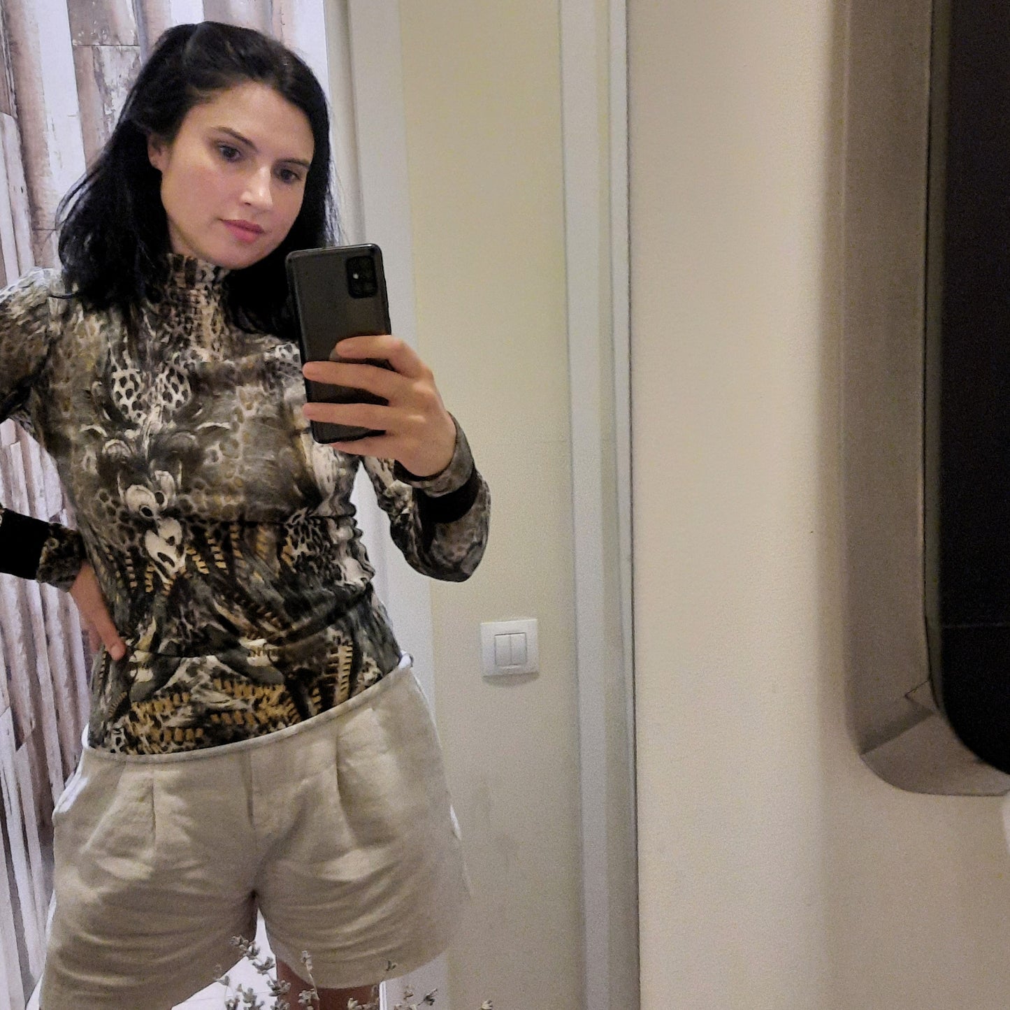 Turtleneck animal print