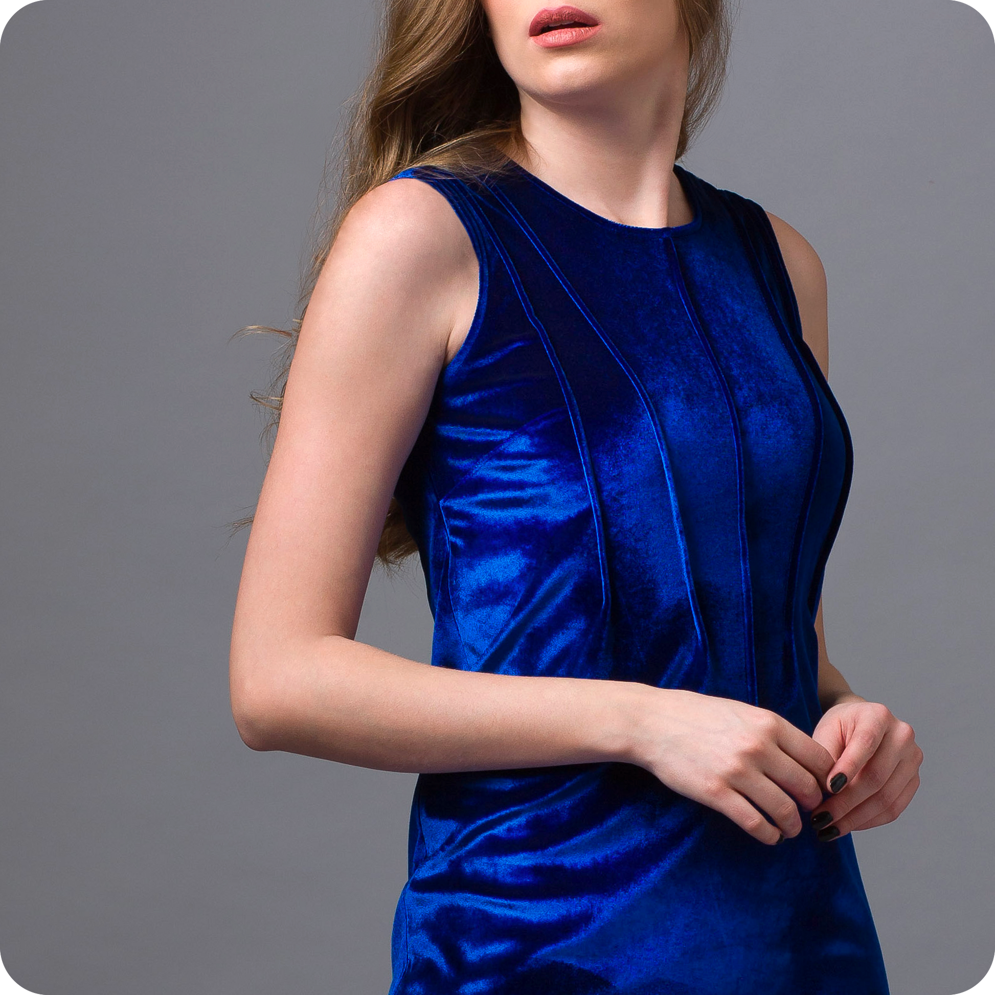rochie catifea albastra