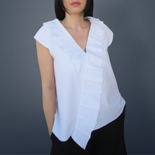 Load image into Gallery viewer, #White Ruffle Blouse
