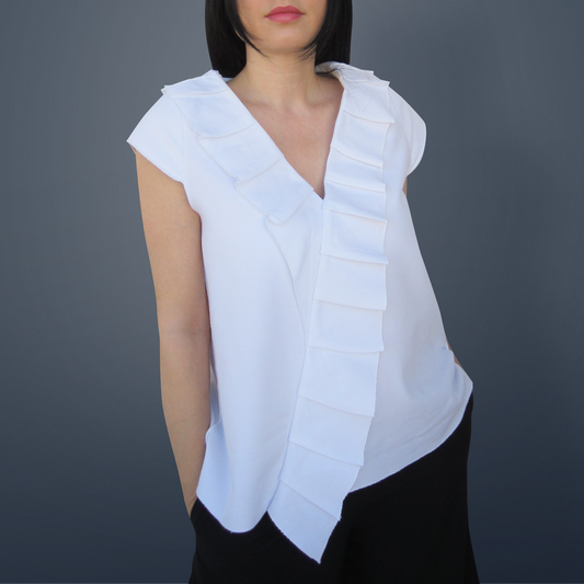 White Ruffle Blouse