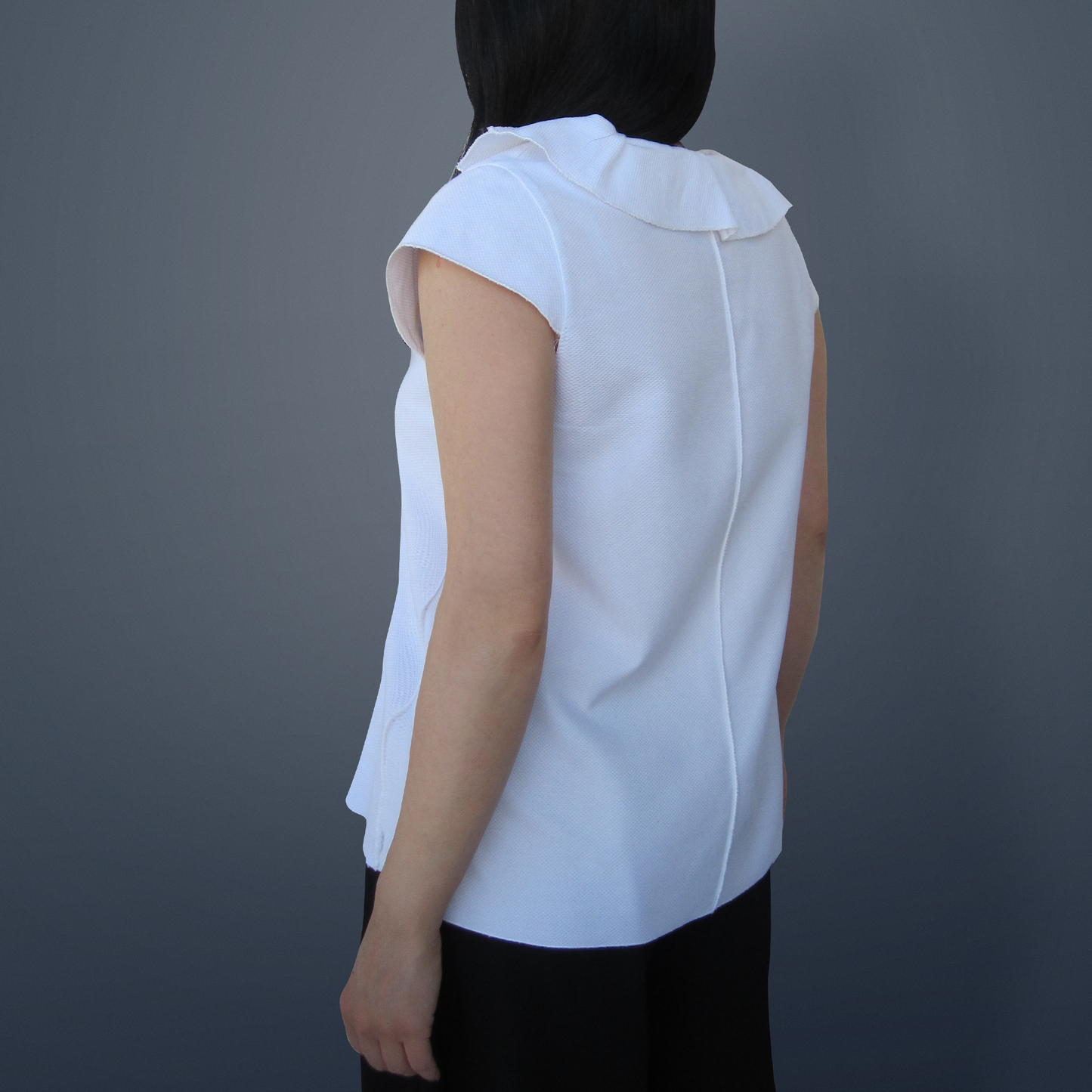 White Ruffle Blouse