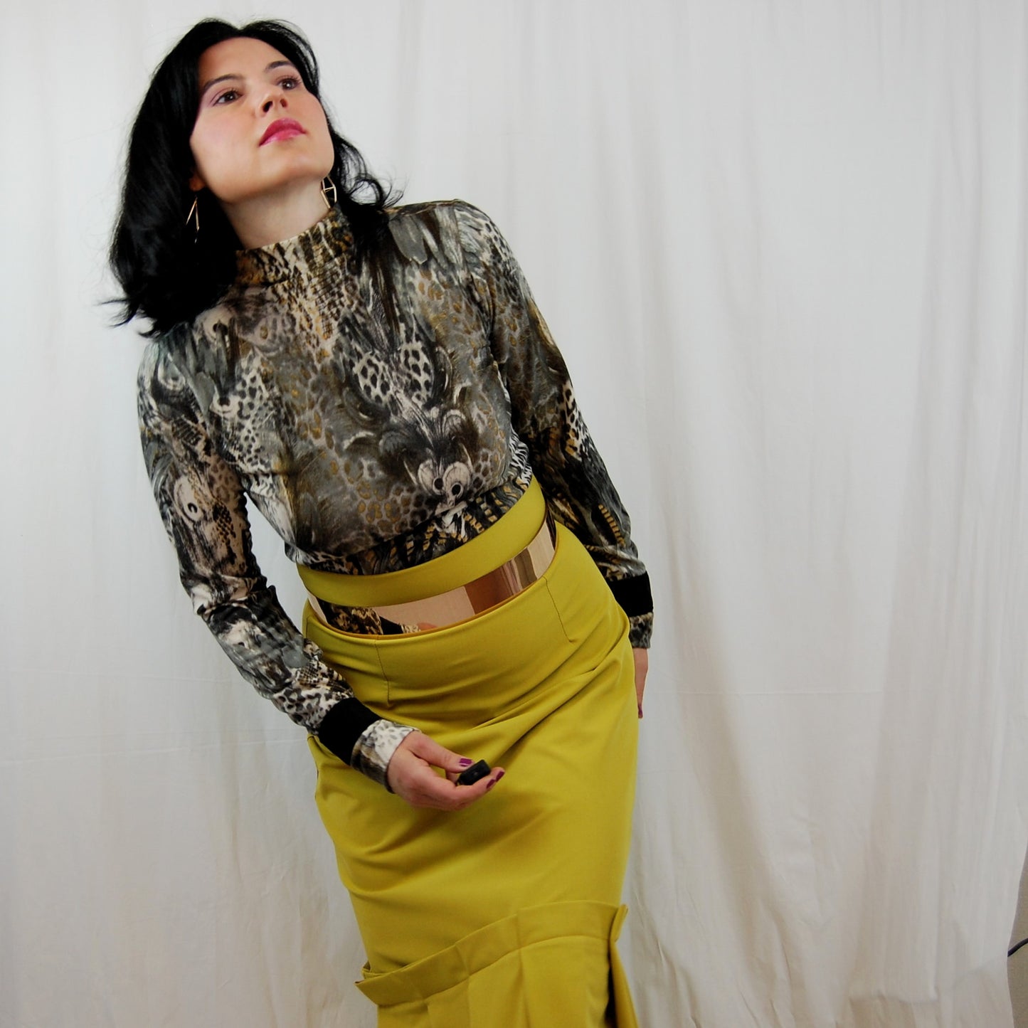 Turtleneck animal print