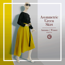Load image into Gallery viewer, Asymmetric Green Skirt
