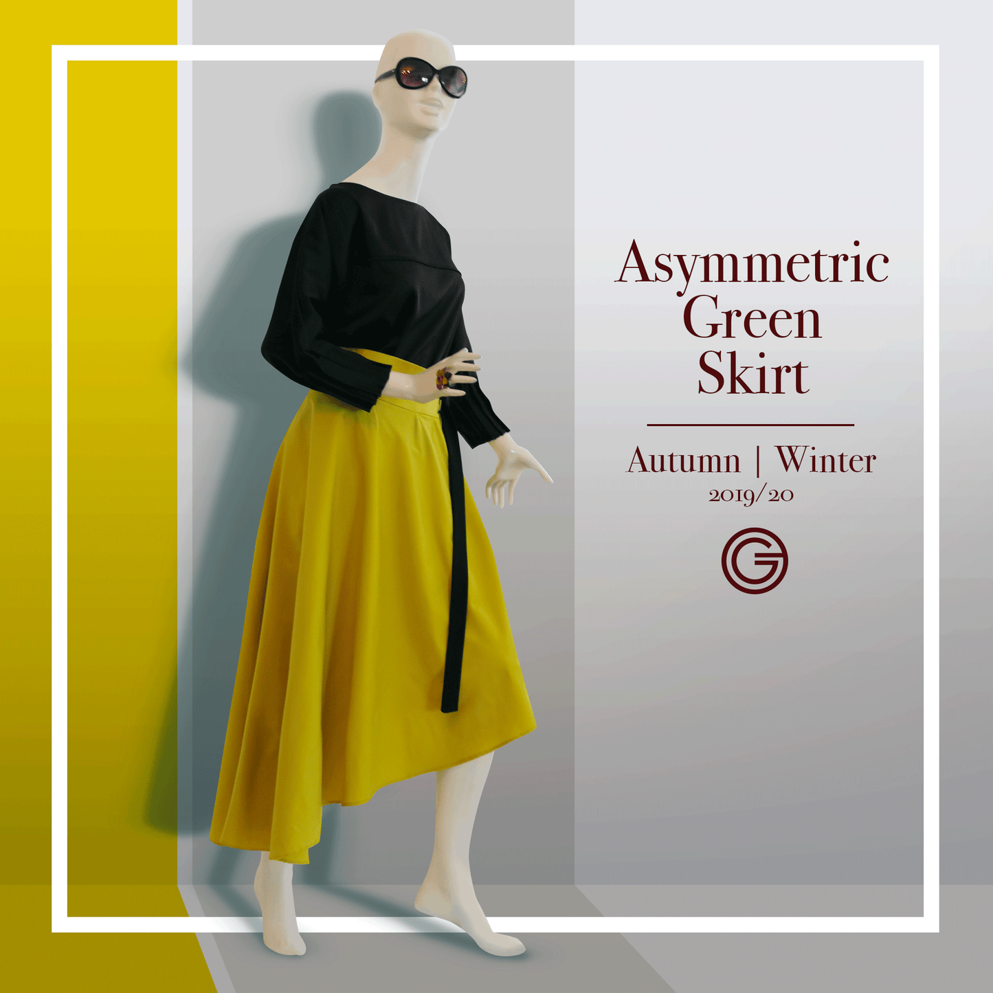 Asymmetric Green Skirt