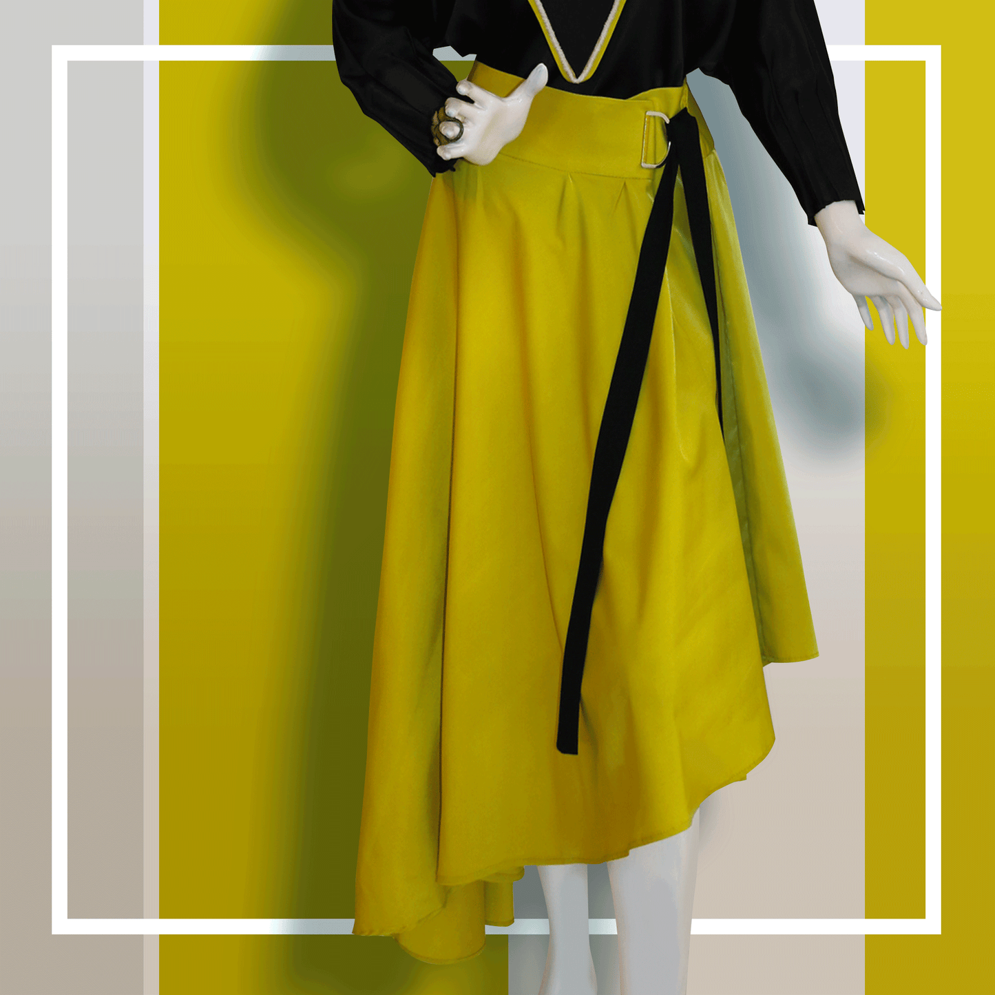 Asymmetric Green Skirt