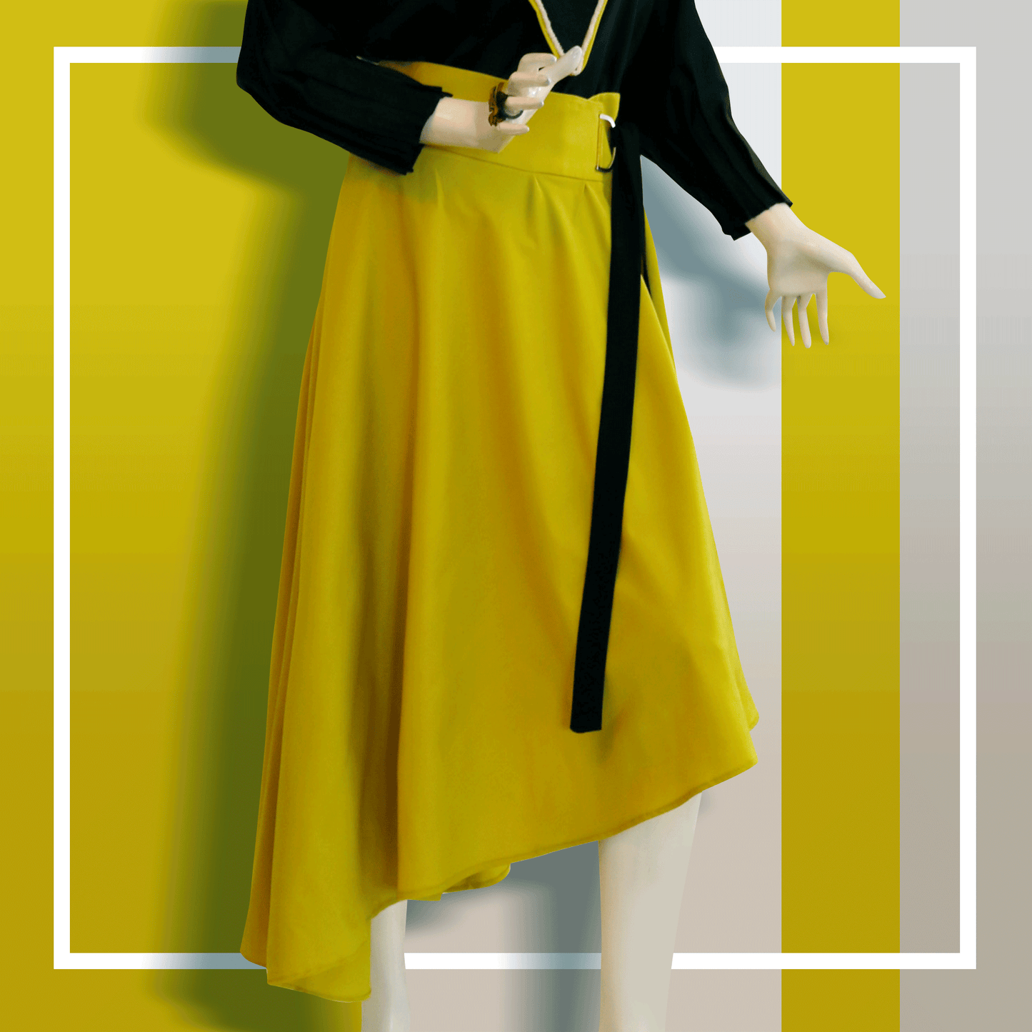 Asymmetric Green Skirt