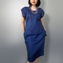 Load image into Gallery viewer, Denim linen dress
