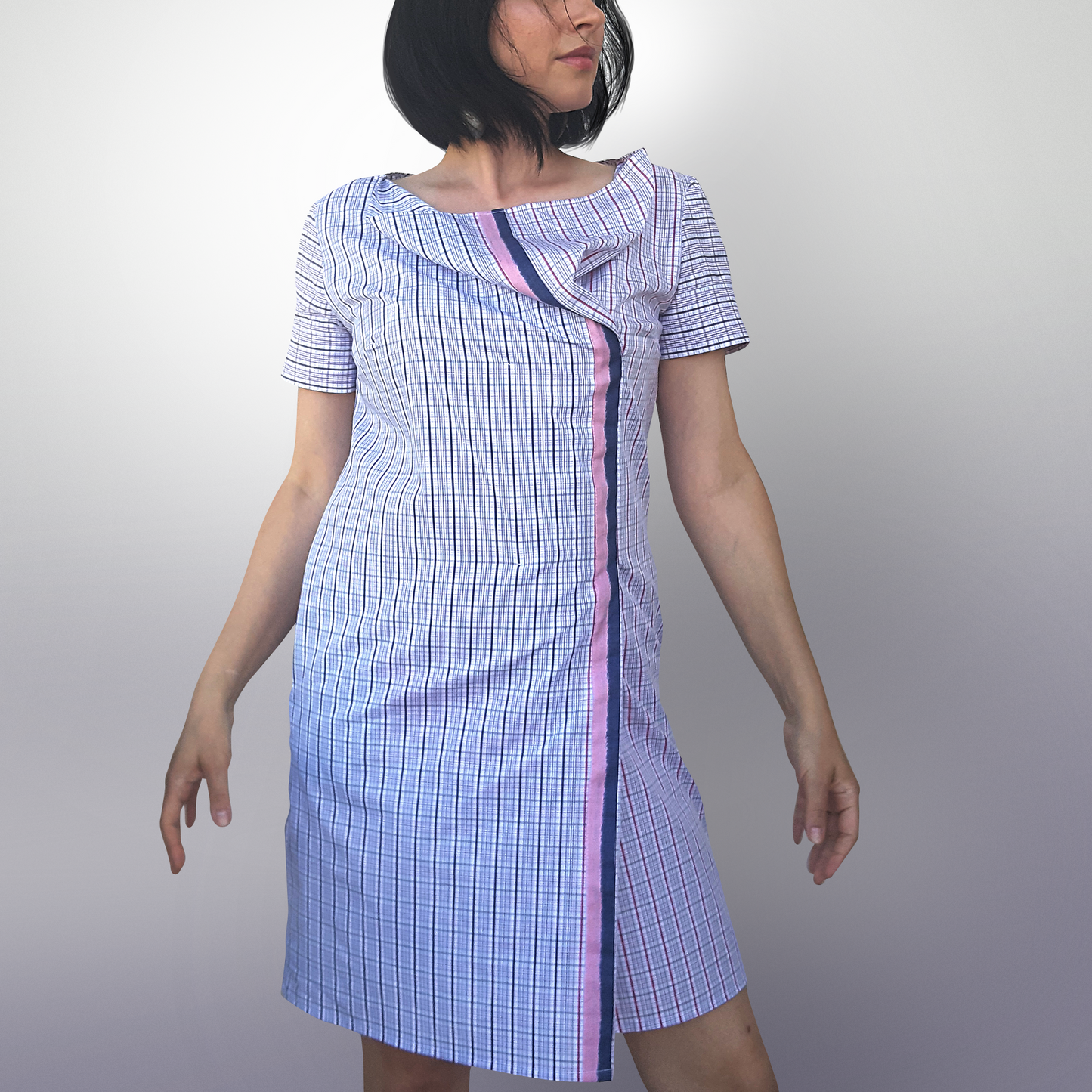 Rochie din carouri colorate de vara.