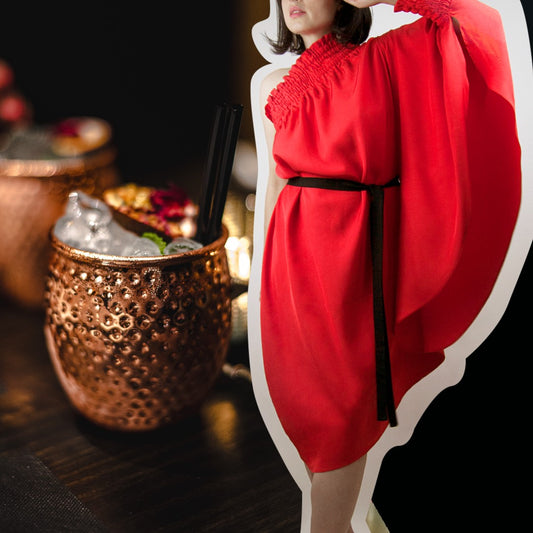 One shoulder Red dress // One Size