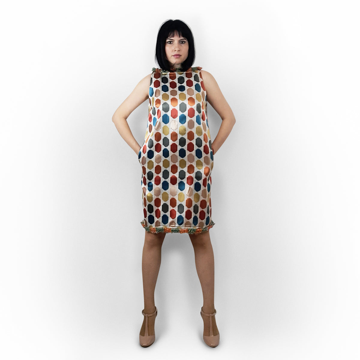 rochie onna gall brocart buline colorata de seara 