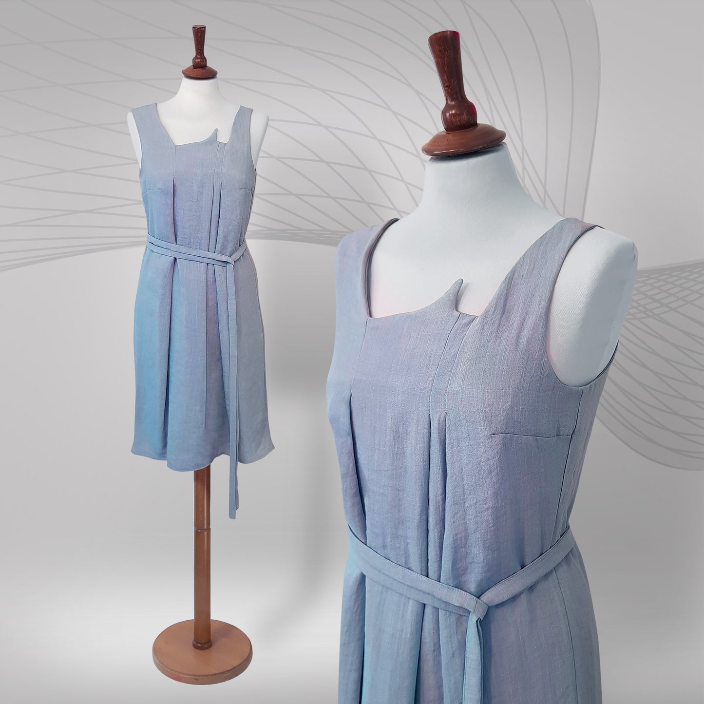 #Linen Grey Dress