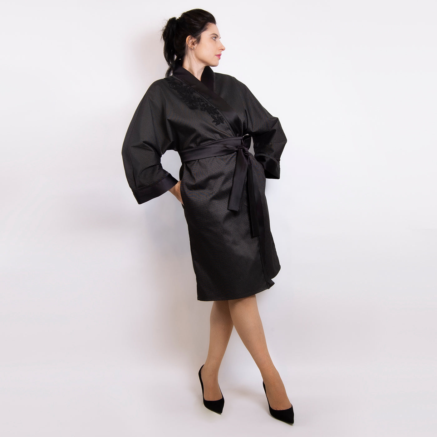 KIMONO - Black Cotton