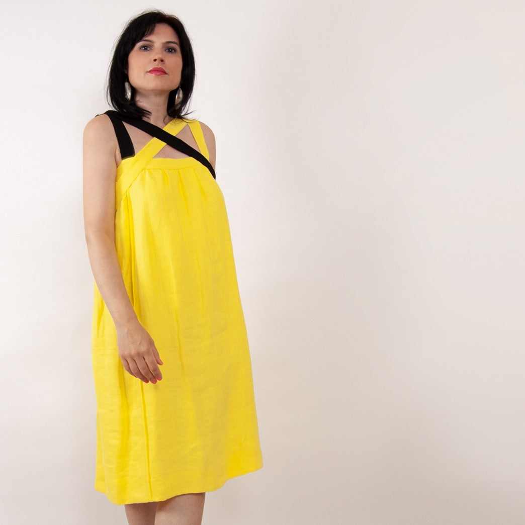 Yellow linen dress