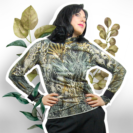 Turtleneck animal print