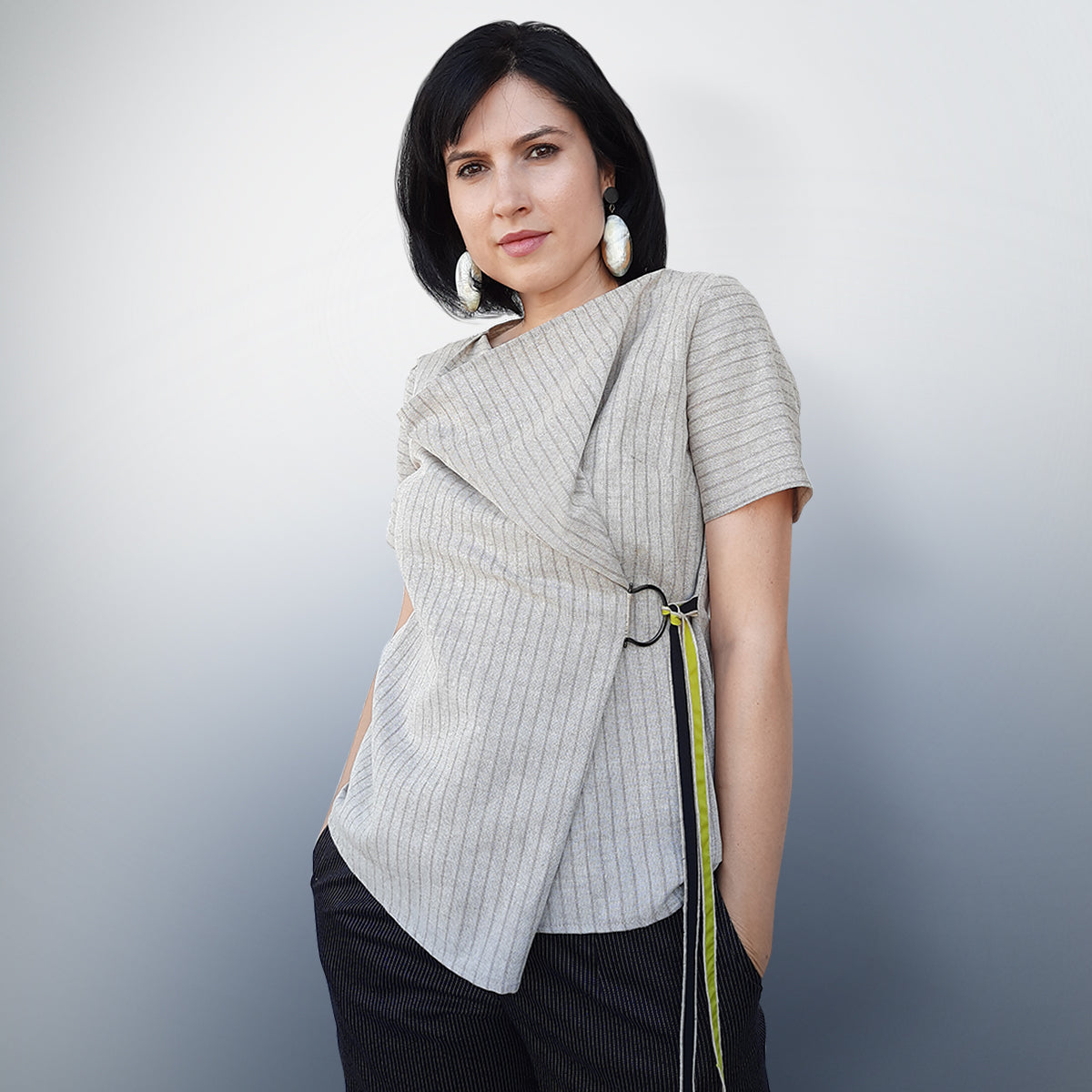#Linen Beige Blouse