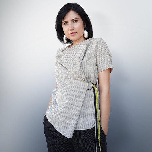 #Linen Beige Blouse