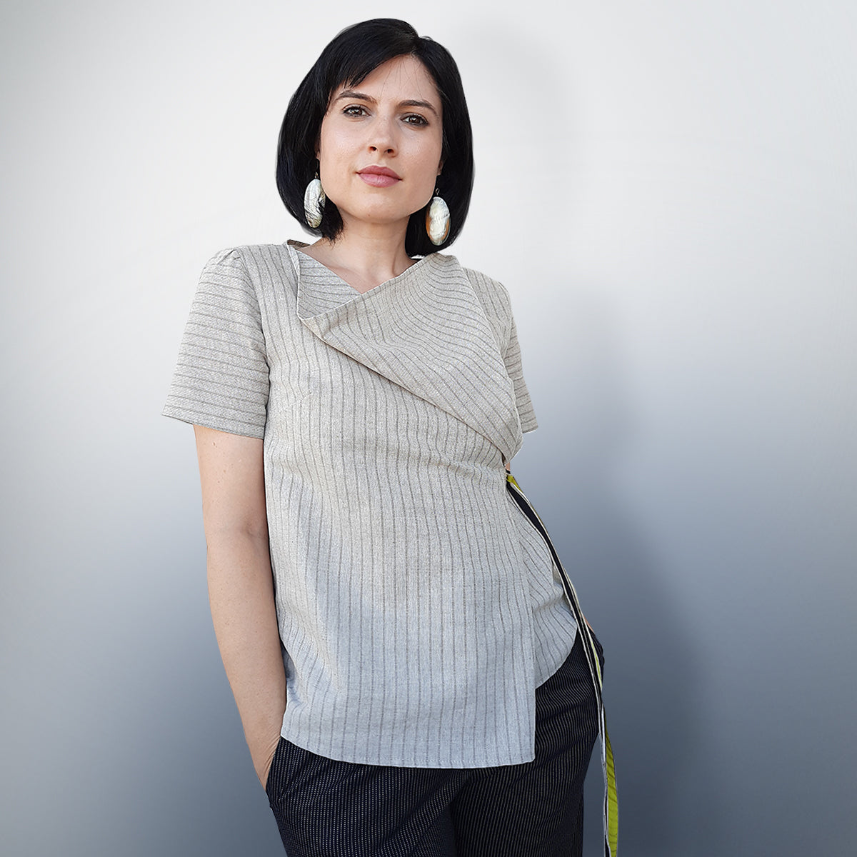 #Linen Beige Blouse