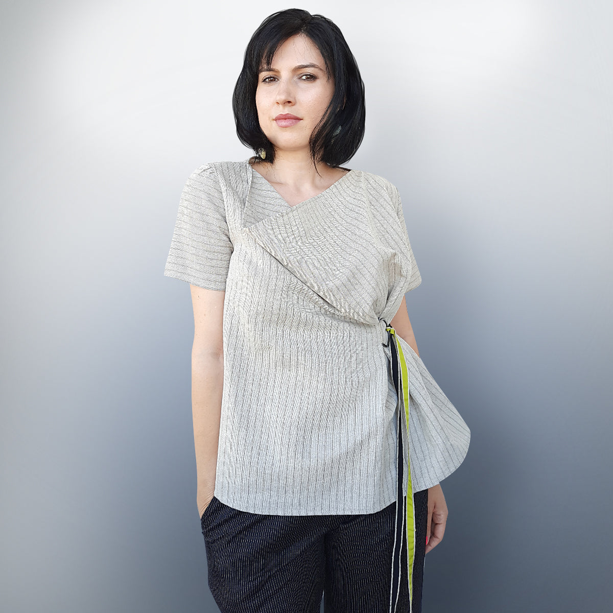 #Linen Beige Blouse